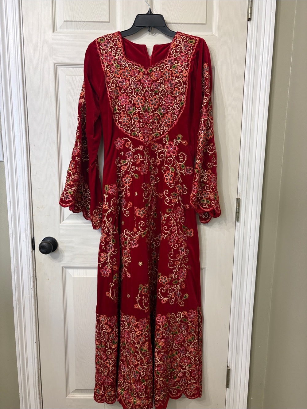 Elegant Beaded and Embroidered thoub , maxi dress , Palestinian thoub